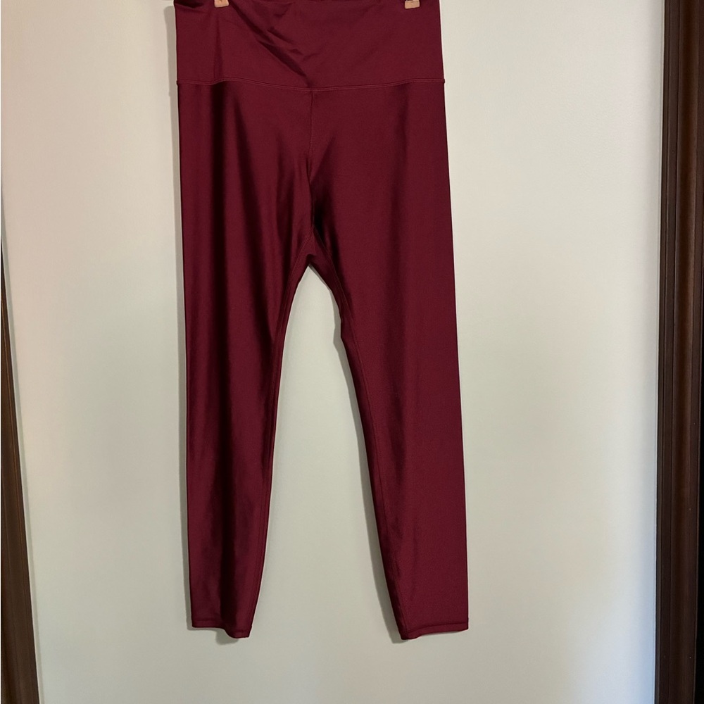 Athleta High Shine Burgundy Leggings Excellent Condition